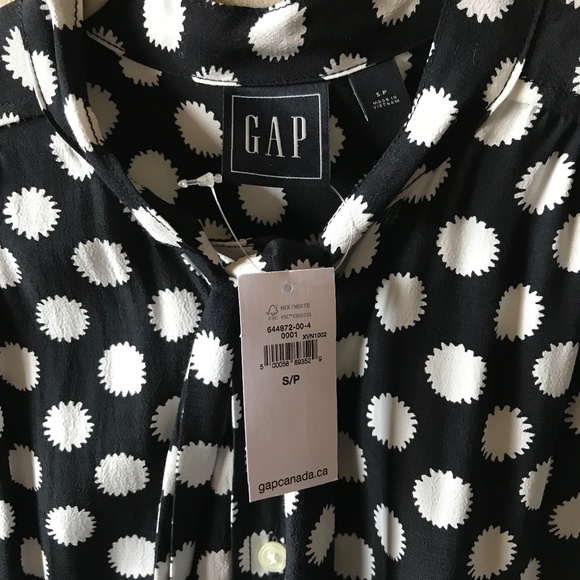 NWT Gap Polka Dot Bow Front Top Blouse - Picture 5 of 7